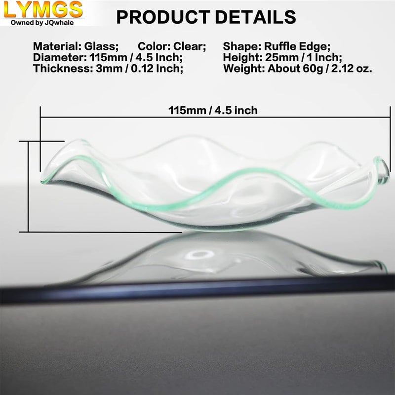 LYMGS 4.5"" Replacement Flounces Oil Warmer Dish  115mm Ruffle Edge Wax Melt Warmer Liner Glass Dish  Candle Warmer Bowl Plate Wax Tray for Scented Wax Aroma Therapy Lamp  1 Pack - Image 2